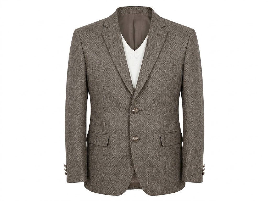 Men's Grey-Brown Imported Wool Casual Coat