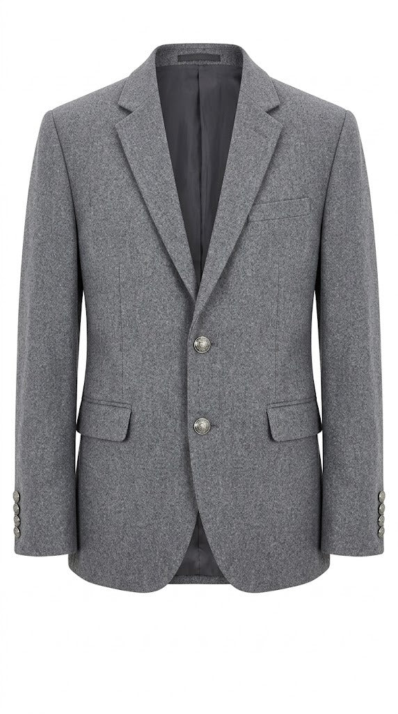 Men's Grey Imported Wool Casual Coat