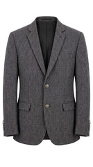 Men's Grey Houndstooth Imported Wool Casual Coat
