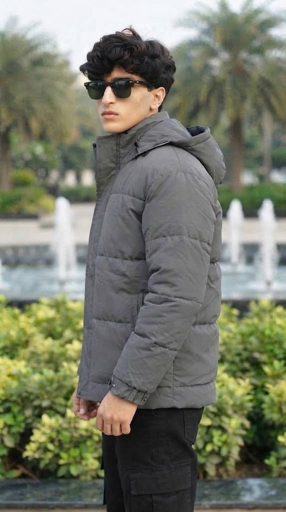 Mens Gray Style Imported Puffer jacket