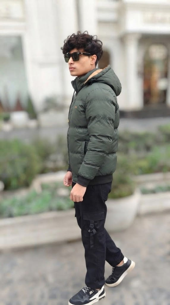 Mens Black Boss Unique Style Imported Puffer jacket