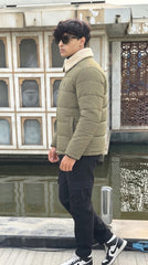 Mens Green polo Style Imported Puffer jacket