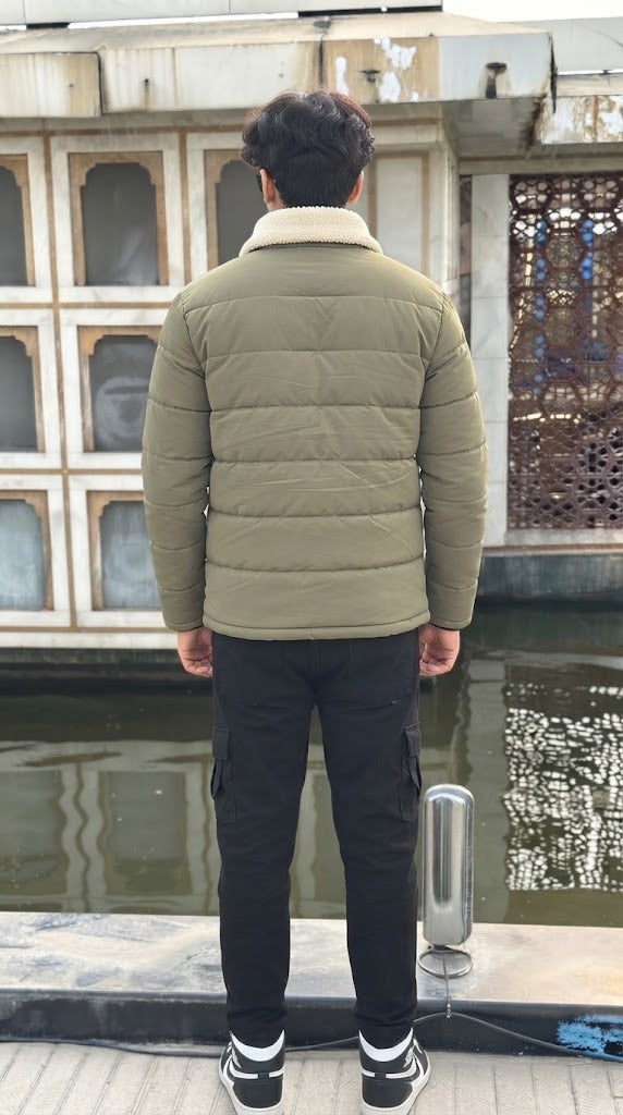 Mens Green polo Style Imported Puffer jacket
