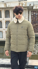 Mens Green polo Style Imported Puffer jacket