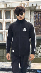 Mens Black N Striped Style Imported Puffer jacket