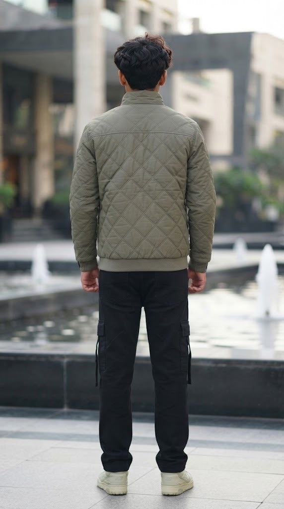 Mens Silver Grey Quilted Style Imported Puffer jacket