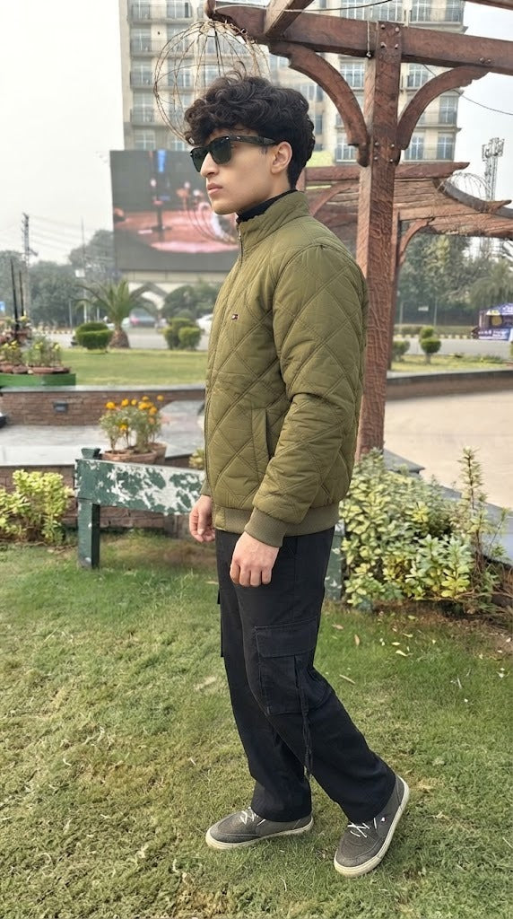 Mens Mehndi Quilted Style Imported Puffer jacket
