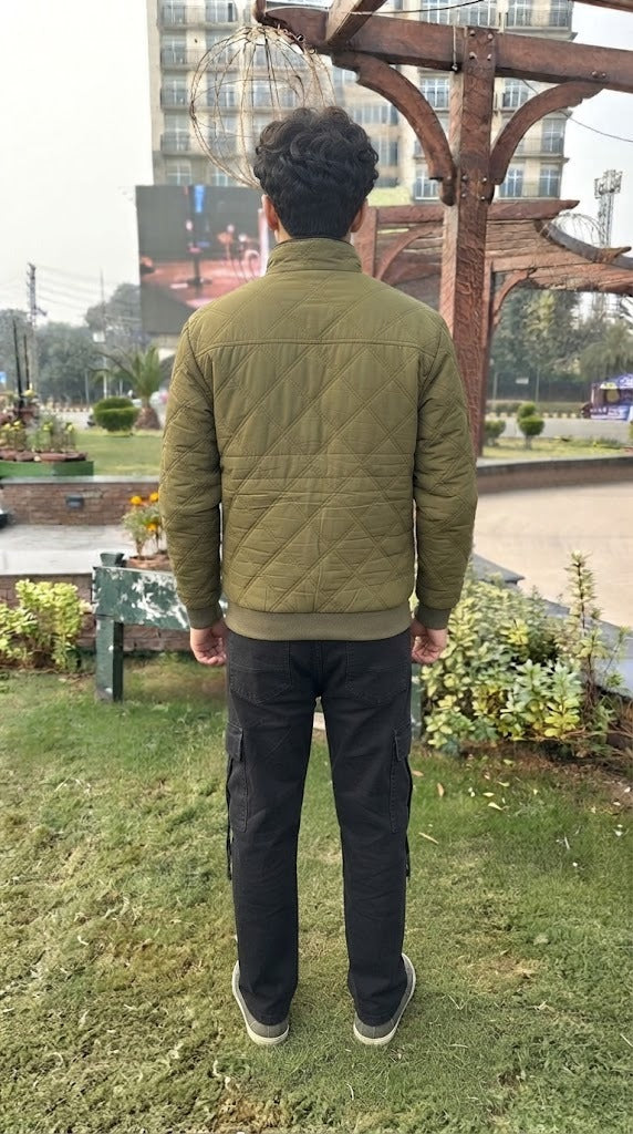 Mens Mehndi Quilted Style Imported Puffer jacket