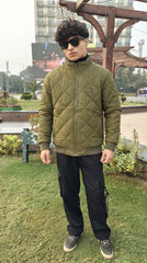 Mens Mehndi Quilted Style Imported Puffer jacket