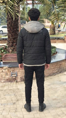 Mens Black Pocket Style Imported Puffer jacket
