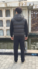 Mens Black Hooded Style Imported Puffer jacket