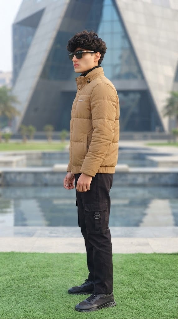 Mens Camel Armani Style Imported Puffer jacket