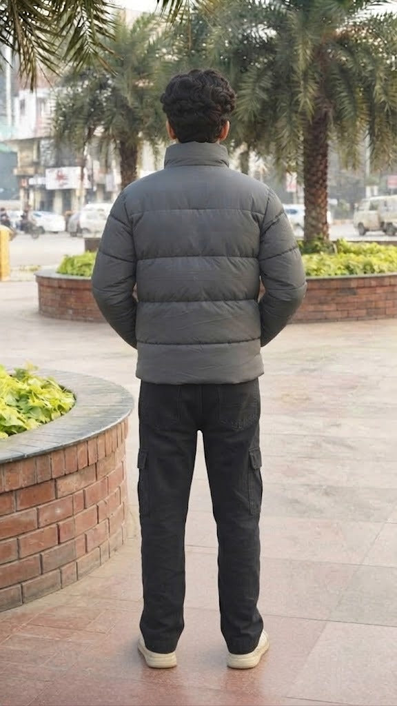 Mens Gray Ralph Lauren Style Imported Puffer jacket