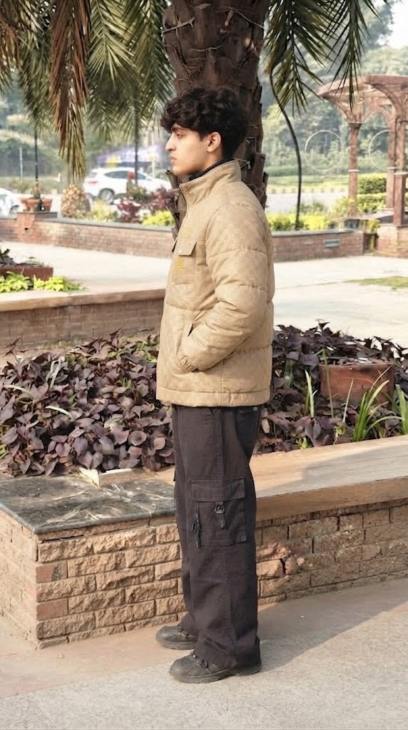 Mens Adidas cream colour Style Imported Puffer jacket