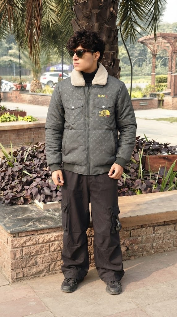 Mens Gray north face Style Imported Puffer jacket