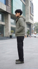 Mens Olive Armani Style Imported Puffer jacket