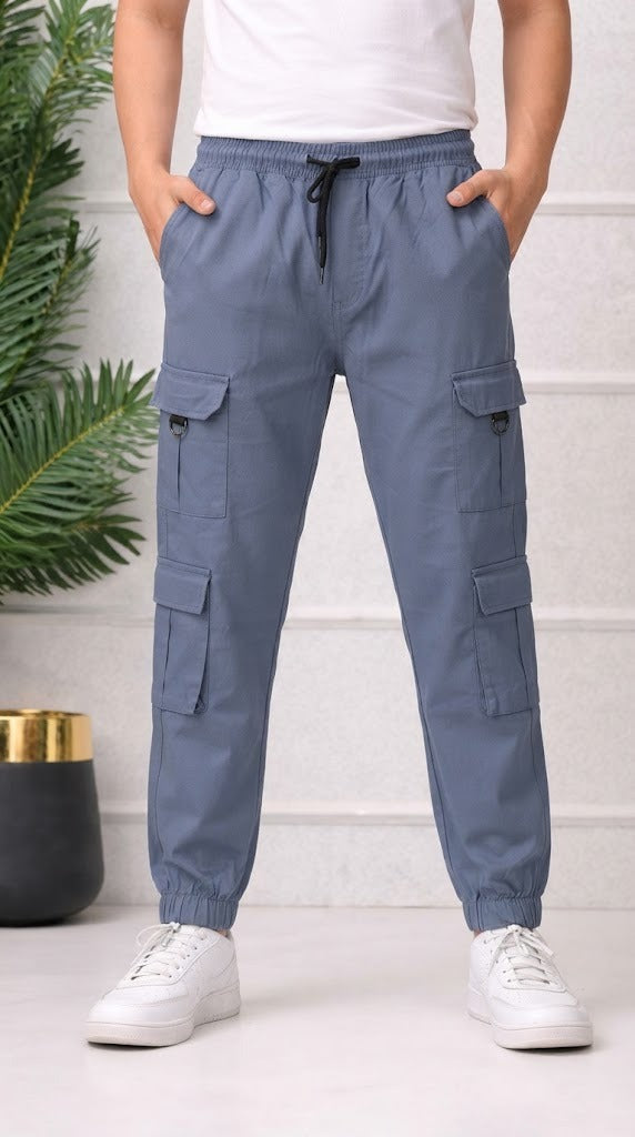 Mens Light Blue Cargo Trouser