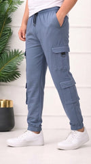 Mens Light Blue Cargo Trouser