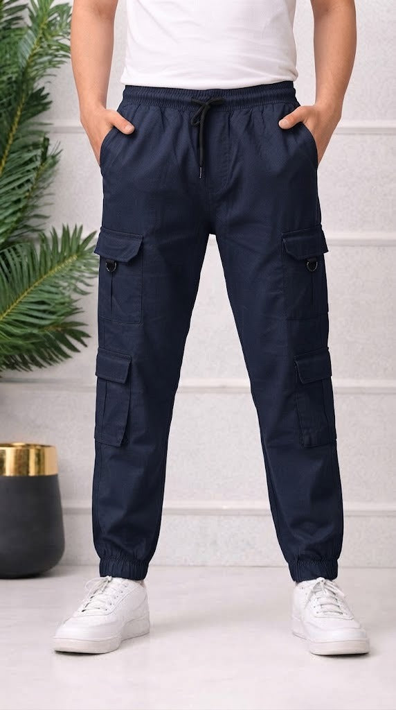 Mens Blue Cargo Trouser