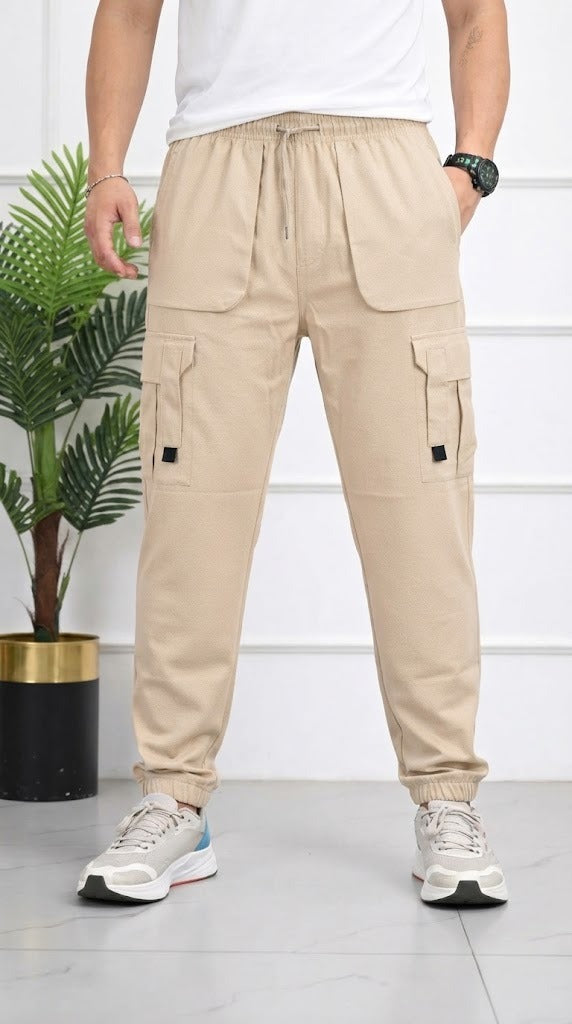 Mens Beige Cargo Trouser