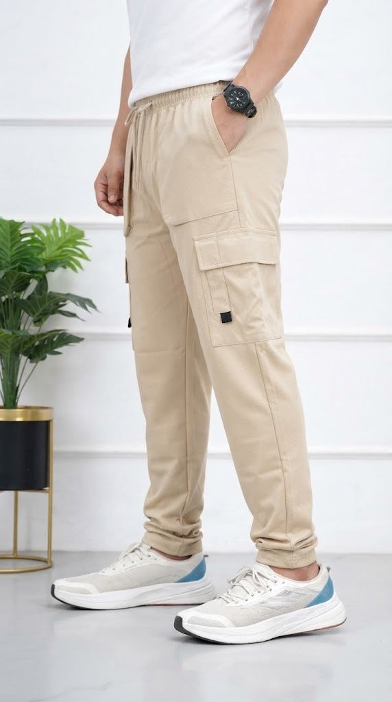 Mens Beige Cargo Trouser