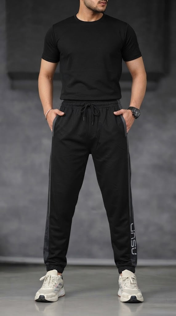 Mens Black Sporty Trouser