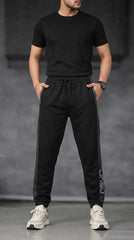 Mens Black Sporty Trouser