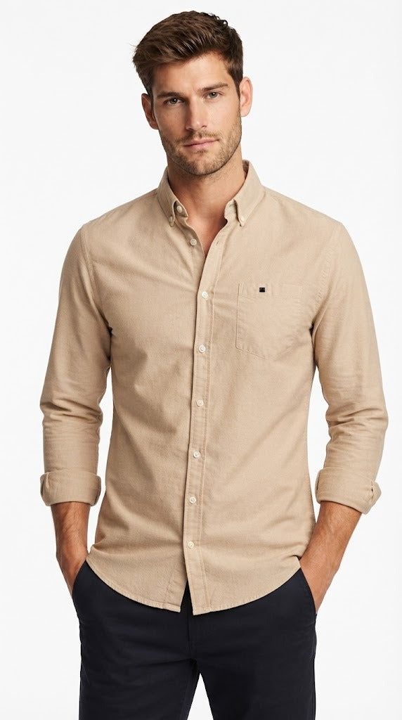 Mens sand brown casual shirt