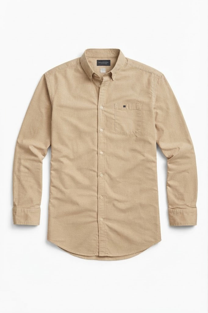 Mens sand brown casual shirt