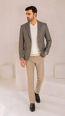 Men's Grey-Brown Imported Wool Casual Coat