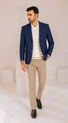 Men's Blue Imported Wool Casual Coat
