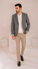 Men's Grey Imported Wool Casual Coat
