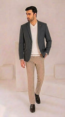 Men's Dark Grey Imported Wool Casual Coat