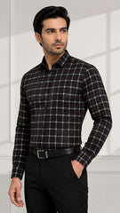 Men’s Black Red Check Formal Shirt