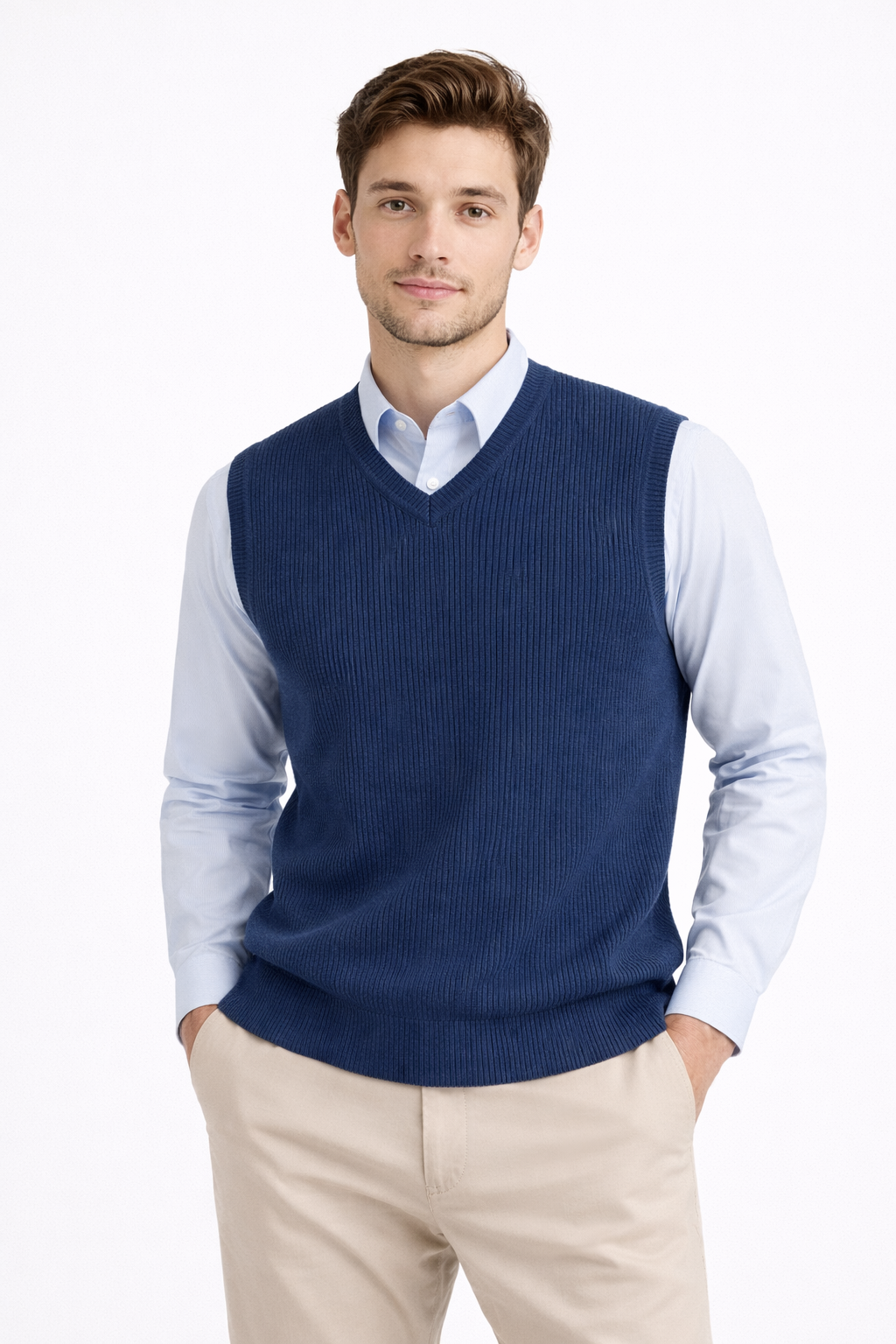 Mens blue sleeveless sweater (Last Chance)