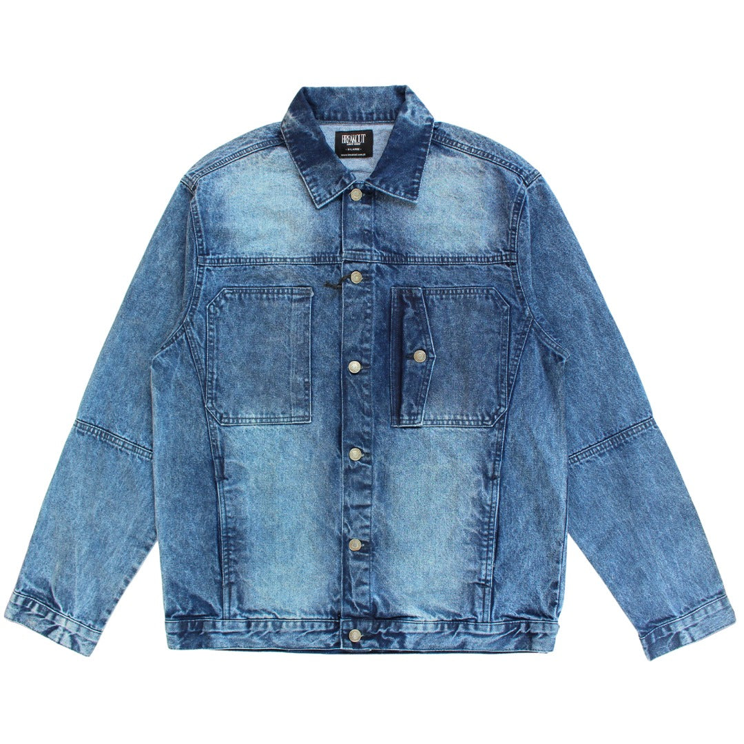 Mens blue wash denim jacket