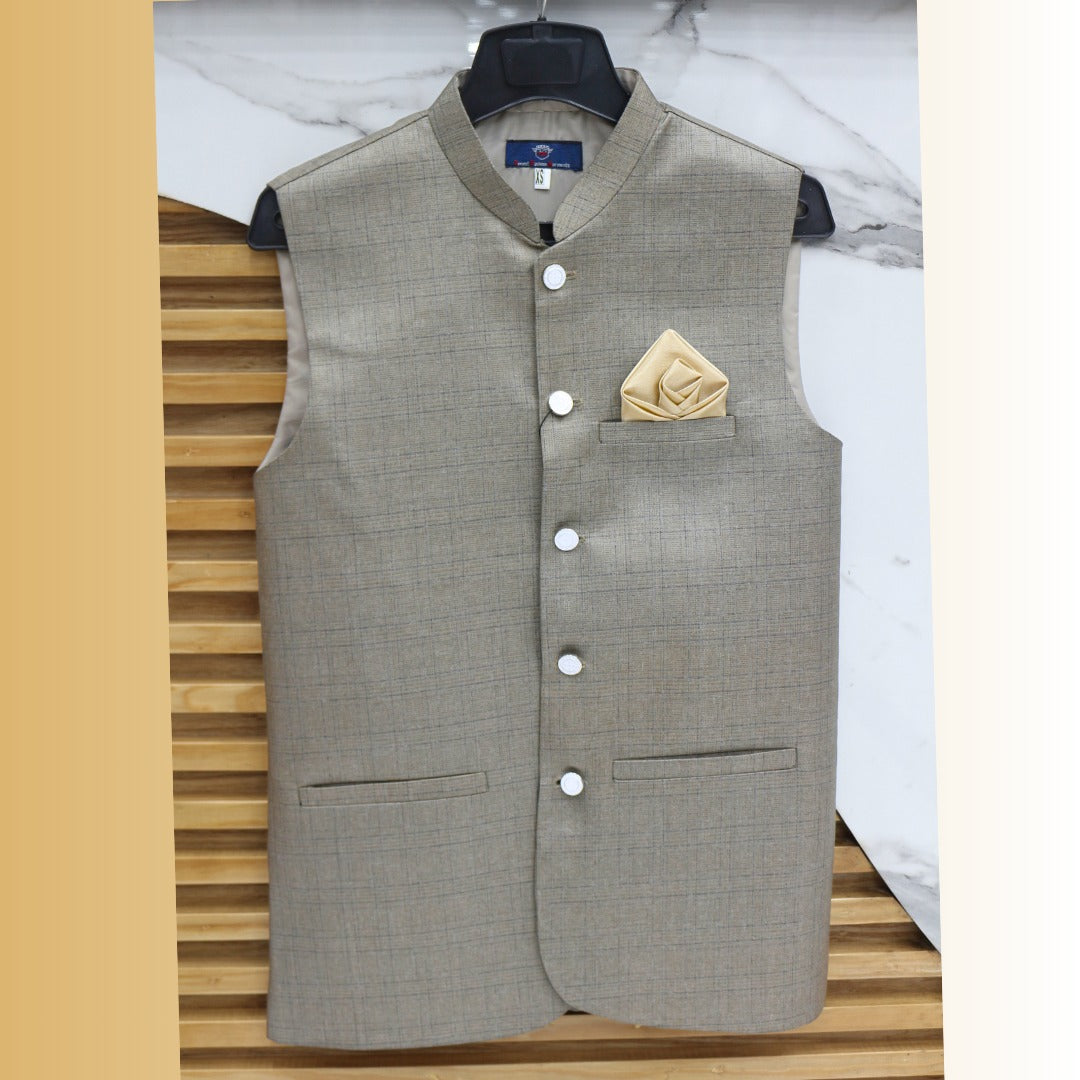 MENS GREY TEXTURE WAISTCOAT