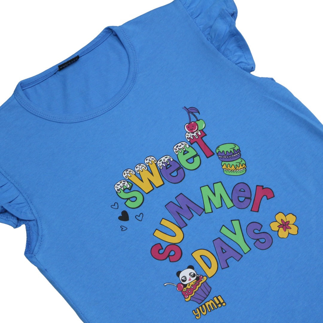 Girls blue summer days T-shirt