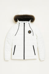 Men’s White Fur Hood Puffer Jacket
