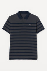 Men’s Gray and Blue Linning Polo Tee