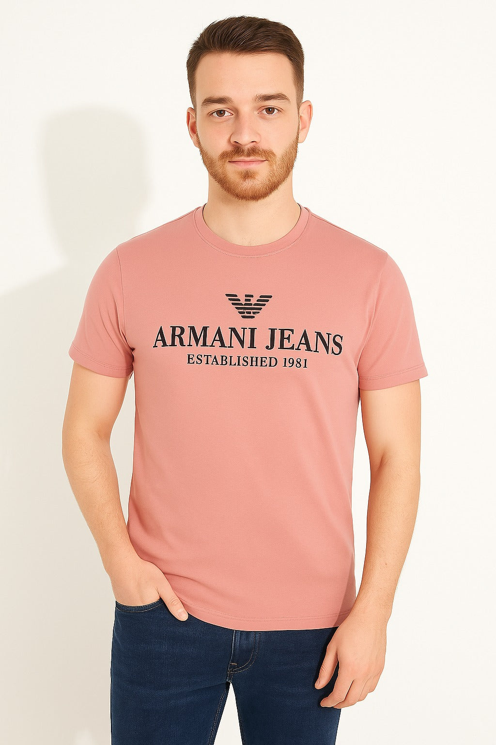 Men’s pale pink Armani Tee