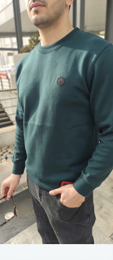 Mens Imported Rabbit Wool Sweater Green