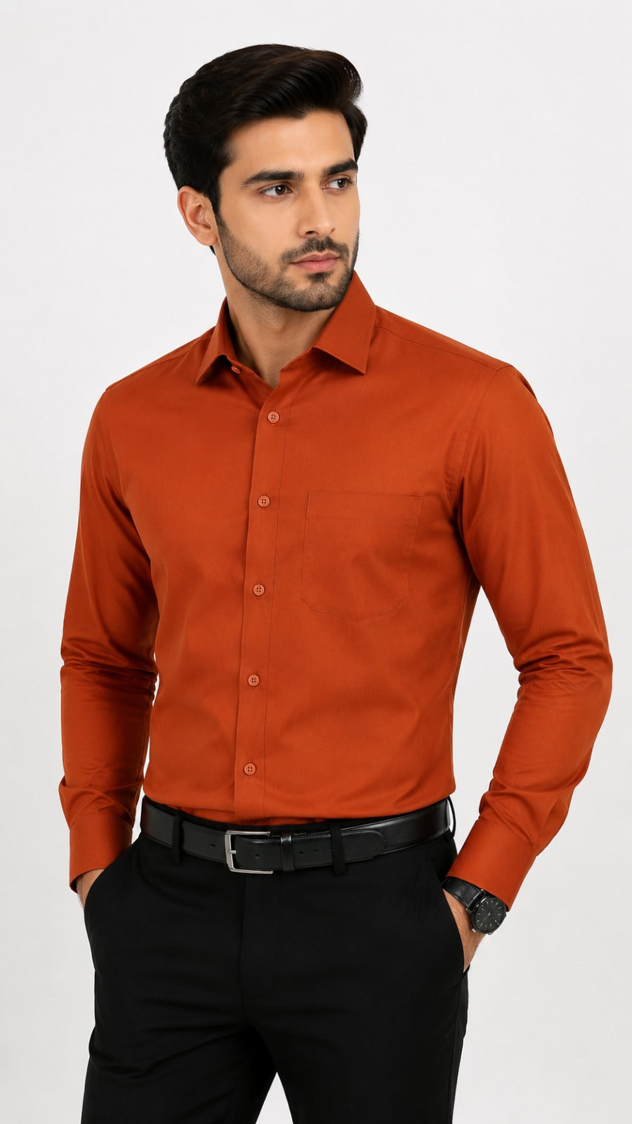 Men’s Rust Orange Formal Shirt