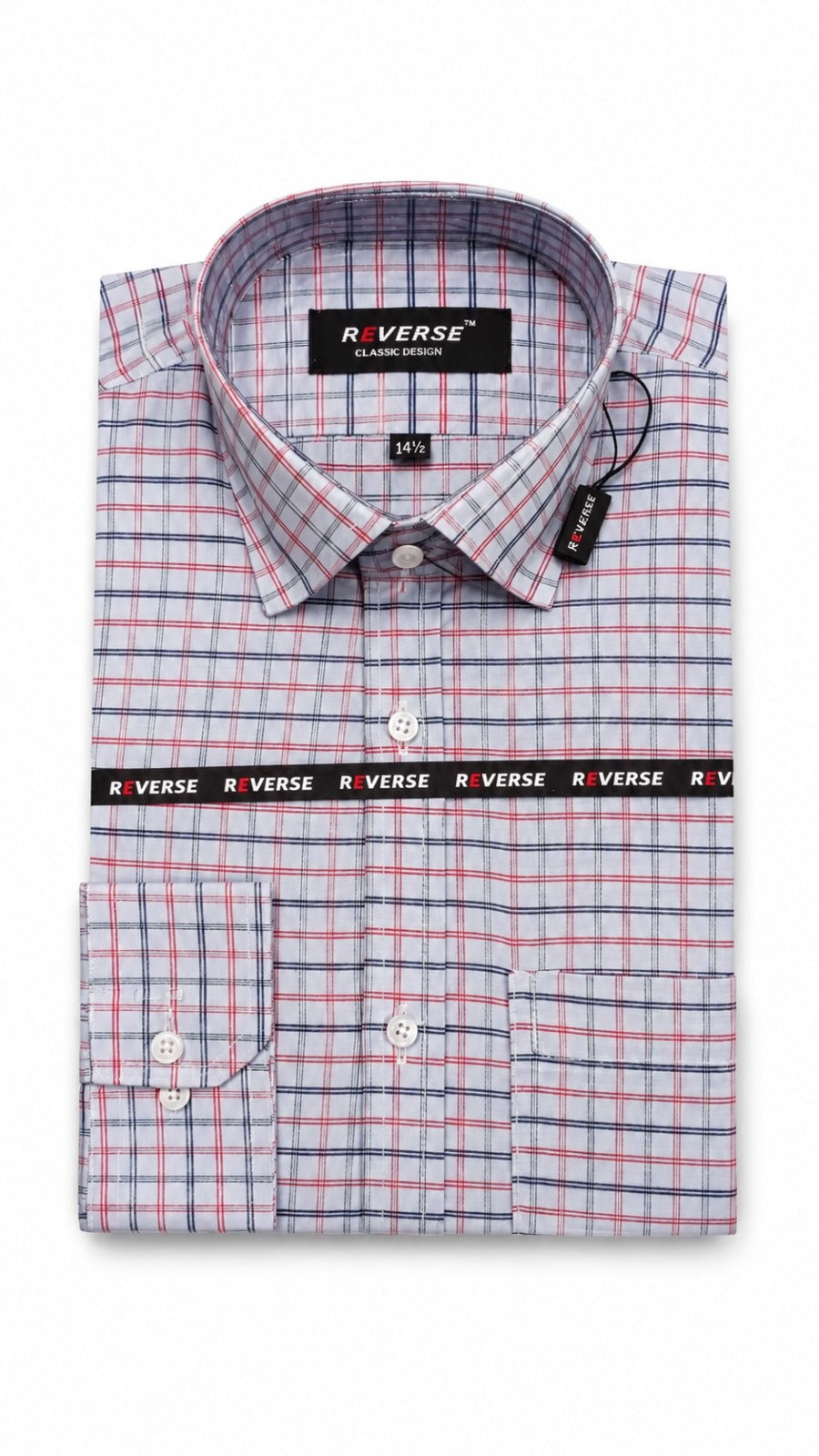 Men’s sky Red Blue Check Formal Shirt
