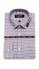 Men’s sky Red Blue Check Formal Shirt