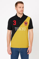 Men’s Yellow and Black Pannel Polo Tee
