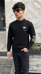 Mens Imported Rabbit Wool Sweater Honggege Black