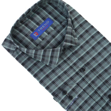 Men’s mint green and black checkered (oversized)formal shirt