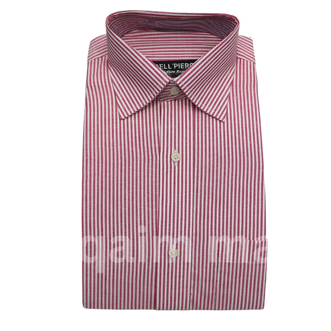 Men’s pink white lining formal shirt - pure cotton