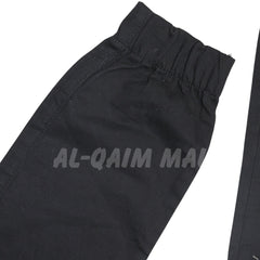 Men’s jet black cotton cargo trouser